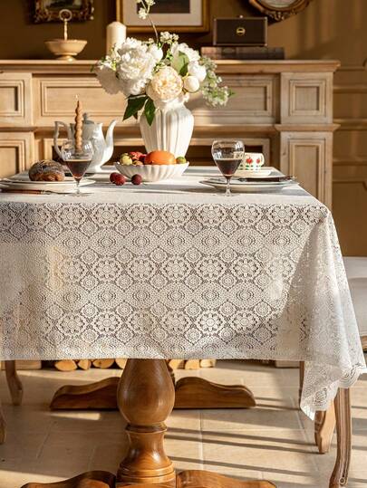 1 قطعة مفرش طاولة من الدانتيل، بطراز فرنسي عتيق، متوفر بأحجام متعددة، مناسب للأعراس والحفلات والمناسبات والديكور المنزلي والتجمعات والهدايا العيدية