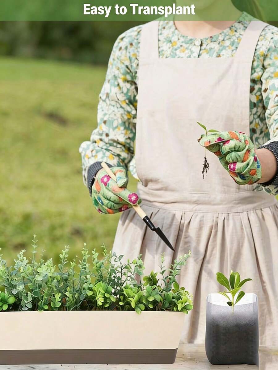 30pcs/100pcs White Non-Woven Fabric Seedling Bags, Seedling Cups, Thickened Nursery Pots, Garden Planting Bags, Suitable For Household Flowers, Plants, Soil Transplanting, Seedlings And Grafting, Flower And Vegetable Seed Starter Bags