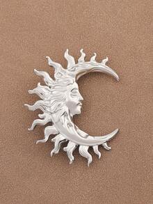 1枚时尚银色/金色不锈钢新月形胸针，女士服装配饰 - 彩色 - 查看 7