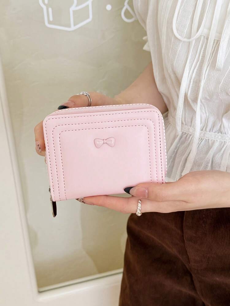 1pc Girl's Large Capacity Wallet - Fashionable Minimalist Bow Design - Multiple Colors Available - Multicolor - View 7