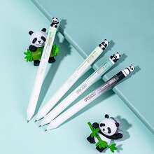 4 chiếc/hộp Bút bi màu trung tính, dòng Panda, bút bi xoay nút bấm trượt bên hông, bút viết đa năng đơn giản dành cho học sinh, dùng trong kỳ thi. - bút gel - Xem 12