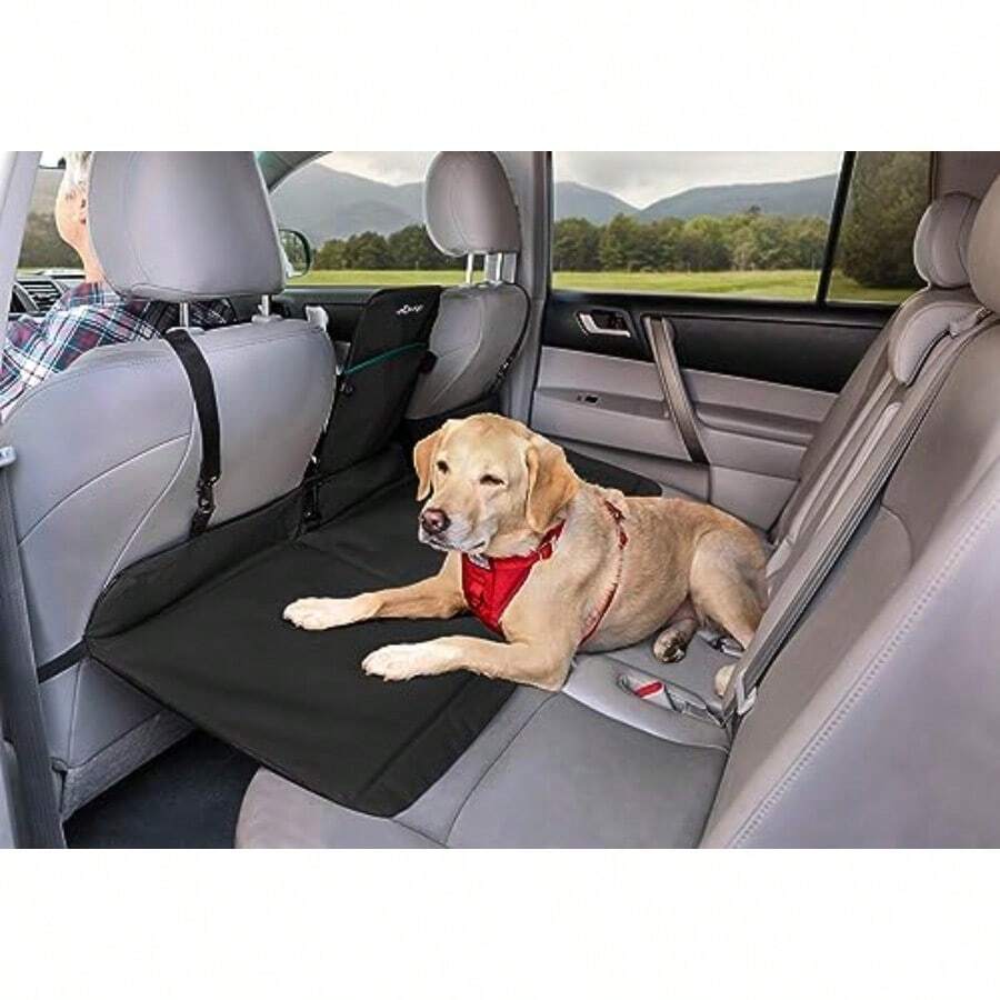 Kurgo Backseat Reversable Dog Bridge Car Seat Extender - Negro/Hampton Sand - Ver 1