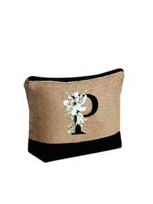 1 Conjunto Bolsa de Praia Feminina, Bolsa de Lona e Chapéu Acessórios de Praia, Letra A-Z, Adequado para Casamento, Aniversário, Férias, Ótimo Presente para Senhoras, Mães, Professoras, Amigas, Madrinhas, Estudantes, Bolsa Grande para Viagem, Fim de Semana, Presente de Aniversário Personalizado para Ela, Acompanha Lenço - Multicolorido - Visão 16