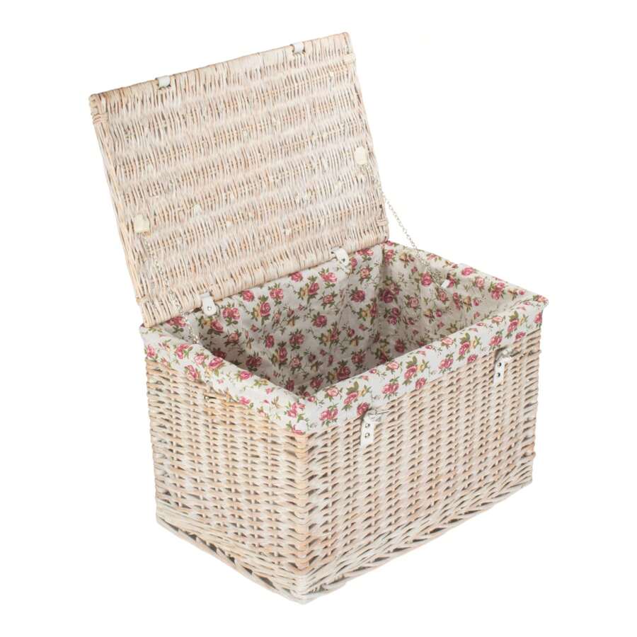 Red Hamper 60cm Whitewash Wicker Chest Picnic Storage Basket - 彩色 - 查看 1