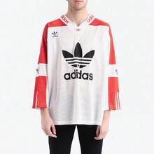 Adidas Blueliner Trefoil Mesh Three-Quarter Sleeve T-Shirt White Red Tops Men - Multicolor - View 4