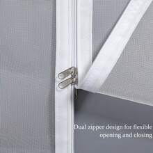 1pc White Hook And Loop Mosquito Net Screen, Self-Adhesive Zipper Style Window Screen, 2026 New Household Anti-Mosquito Device, No Drilling Installation - White - View 7