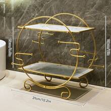 Large Capacity Vanity Organizer Rack For Bathroom Countertop And Dressing Table - Gold - View 4