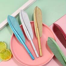 Feather Shaped Cartoon Pen, Creative Stationery Feather Pen, Cute Feather Shaped Advertising Pen - Single Piece - View 5