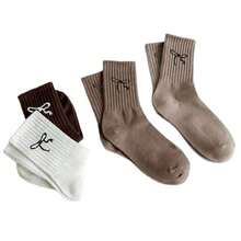 1/3/5/10双装随机女士蝴蝶结设计舒适透气加厚袜子，有趣独特的秋冬礼物之选 - 中筒襪 - 查看 6