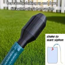 Bomba de sifón manual sin electricidad, herramienta de drenaje automático para jardín, piscina y acuario. Herramienta de manguera de sifón de jardinería que utiliza el principio de inercia física - Ver 4