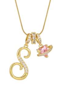 1 chiếc mặt dây chuyền hình trái tim màu hồng tối giản dễ thương đính đá giả, có thể khắc chữ viết tay theo yêu cầu, phù hợp cho các dịp thường ngày, thời trang, hỗ trợ tùy chỉnh, món quà độc đáo dành cho bạn gái/mẹ, thiết kế tối giản cổ điển, unisex, thích hợp làm quà tặng cặp đôi, quà tặng cho bố, mẹ, gia đình, v.v. - Vàng - Xem 8