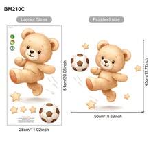Pegatina de pared con globo de oso estilo bohemio, decoración de habitación de bebé con oso y cielo estrellado, autoadhesiva para decoración del hogar, habitación de niños y dormitorio, estilo europeo y americano - Multicolor 2 - Ver 18