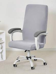 1PC Solid Color Office Chair Cover Spandex Thin Cloth Computer Chair Cover Summer Rotating Gaming Seat Case For Home Hotel - Light Grey - View 7