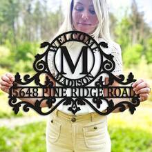 Personalized Yard Sign,1-Piece Outdoor Custom Metal Address Sign - Unique Wall Sculpture For House Numbers, Weather-Resistant Plaque, Suitable For Garden Or Home, Perfect Housewarming Gift, Featuring A Durable And Rust-Resistant Design. - Multicolor - View 1