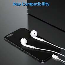 Tai nghe nhét tai có dây 3.5mm, âm thanh nổi với âm trầm mạnh mẽ, lý tưởng cho cuộc gọi và nghe nhạc trên điện thoại thông minh/máy tính. - trắng - Xem 2