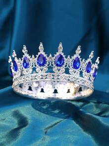 Shiny Crystal Gold Royal Crown – Bridal & Pageant Accessory - Multicolor - View 14