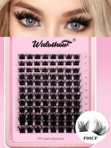 Waloshow D-Curl Fluffy Eyelash Cluster, Single Flared Lashes, 12 Rows Of 10-16mm Mixed Length Eyelash Extensions, Soft Natural Fluffy False Eyelashes, DIY Eyelash Extension At Home, Eyelash Cluster, Single Lashes, Eyelashes, False Eyelashes - D - View 13