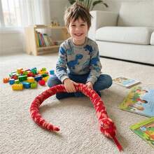 120cm/47.24inch Snake Plush Toy, Soft And Fluffy Stuffed Animal, Suitable For Room Decoration, April Fool's Day, Halloween, Children's Birthdays, Mother's Day, Graduation Season, Weddings, And More. - Multicolor - View 8