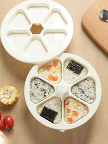 1pc 6 Cavity Triangle Rice Ball Mold,Japanese Rice And Vegetable Roll Making Mold, DIY Triangle Sushi Mold,Plastic Six Hole Rice And Vegetable Roll Mold, Laver Rice Wrapping Tool,Reusable, Suitable For Gifts To Parents,Family, Good Friends,Neighbors - View 4