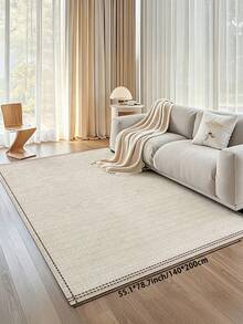 Thảm trải sàn họa tiết sọc tối giản màu mơ, làm từ chất liệu vải nhung mềm mại và thoải mái, dễ vệ sinh, đế chống trơn trượt, thích hợp trang trí phòng khách, phòng ngủ, phòng tắm, nhà bếp, phòng ăn, văn phòng và các dịp lễ hội. - Màu be - Xem 18