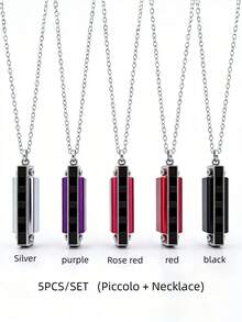 Necklace Harmonica 4-Hole 8-Tone Mini Harmonica 4-Hole 8-Tone Playable Harmonica Playable Song Harmonica, Harmonica, Mini Toy, Electronic Pet, Mini Guitar, Kazoo - Multicolor - View 4