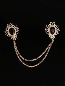 1 pieza Broche de cruz vintage con cadena de borlas, alfiler de solapa para camisa de hombre, accesorio de estilo británico - gotitas de agua - Ver 14