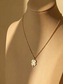 Mặt dây chuyền cỏ bốn lá may mắn khắc tên theo yêu cầu, mặt dây chuyền cỏ ba lá may mắn, quà tặng trang sức ngày Valentine, phụ kiện thời trang tinh tế, quà tặng lý tưởng, vật kỷ niệm nhỏ. - Nhiều màu 13 - Xem 6