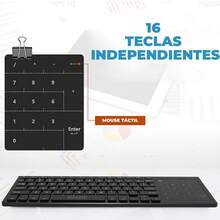 Teclado Inalámbrico Bluetooth con Touchpad numérico Integrado - Negro - Ver 5