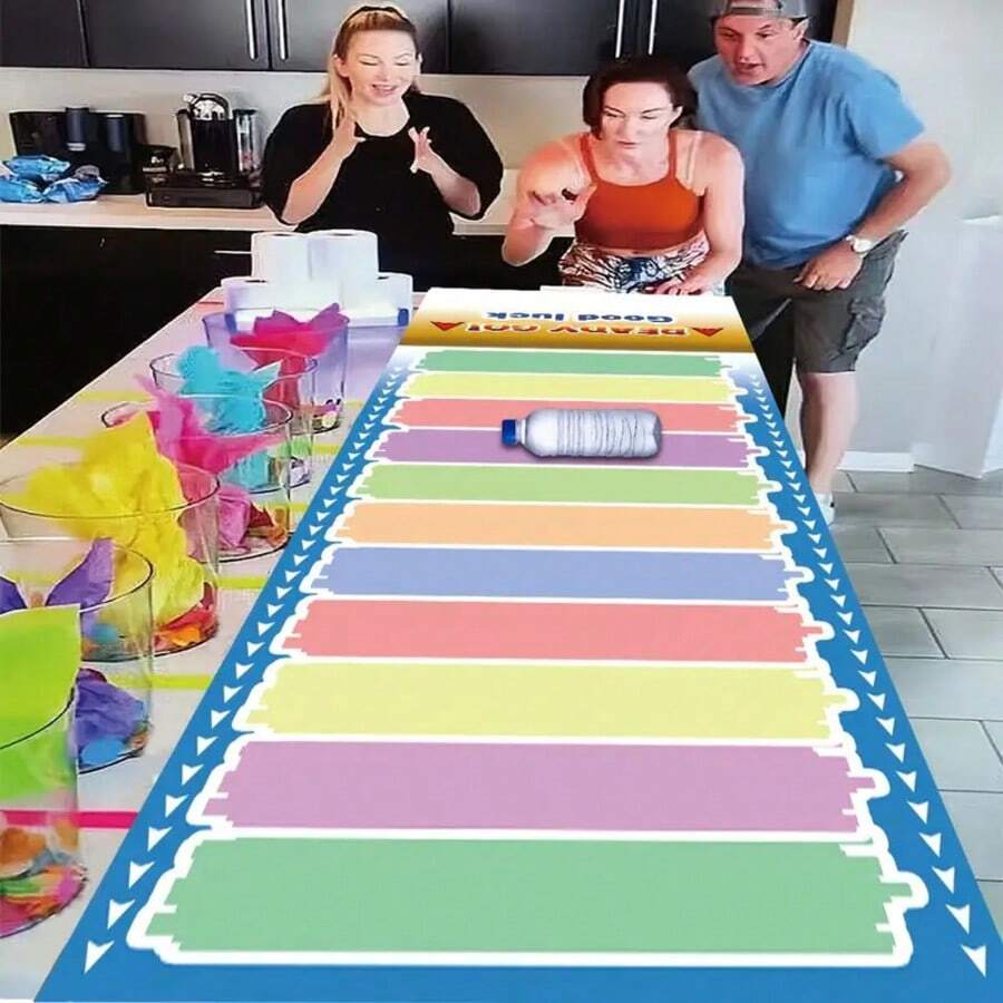 1pc Colorful Rolling Fun Drinking Game - Durable Vinyl Party Game For Family Gatherings, Team Building & Outdoor Activities - Portable No-Electricity Icebreaker With Interactive Challenges, Playful Graphics, Longlasting Material, Social - View 1