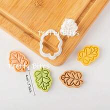 Autumn Cookie Embosser Mold Thanksgiving Day Biscuit Mold Pumpkin Mushroom Palm Fruit Maple Leaf Fondant Biscuit Cutter Mold - White - View 14
