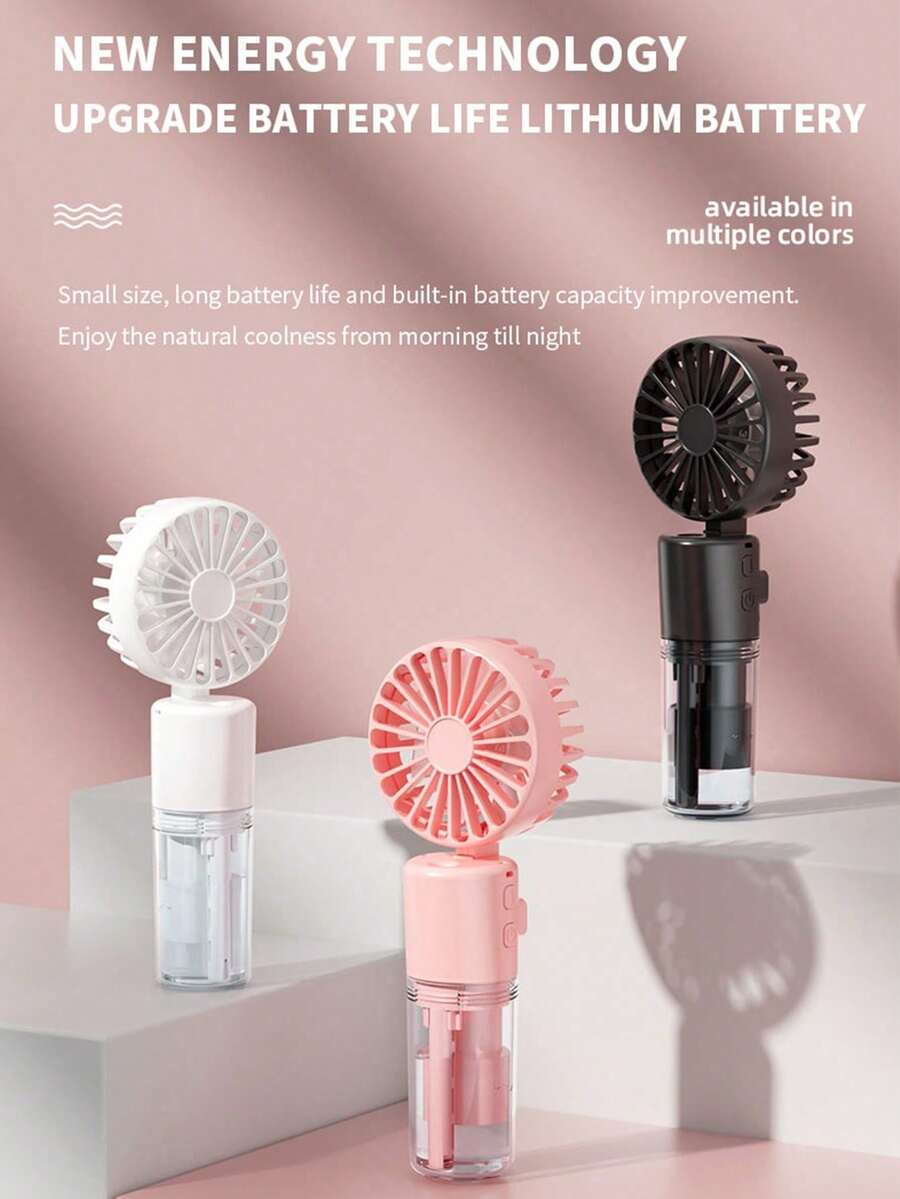 AIRPROSSING Handheld Misting Fan, Multifunctional Portable Mini Misting Neck Fan, 800mAh Desk Fan, 4 Speed Adjustable, Suitable For Ladies, Home, Office, Travel