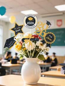 6 buah Pelapis Vas Kertas Hitam & Emas Wisuda 2026, Dekorasi Pesta Upacara Wisuda, Isian Vas DIY, Dekorasi Pesta Selamat Wisuda 2026, Dekorasi Rumah, Dekorasi Kamar, Hiasan Meja Pesta Wisuda - MultiWarna - View 6
