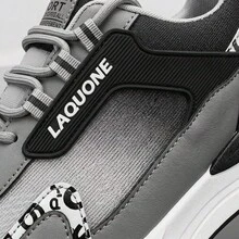 Tenis Deportivos para Hombre, Calzado Casual de PU y Malla Transpirable con Cordones, Sneakers Urbanos de Estilo Retro con Suela Gruesa Antideslizante y Amortiguadora, Zapatos de Deporte Ligeros y Suaves para Caminar, Calzado de Moda Versátil y Resistente al Desgaste para el Uso Diario, Tenis Modernos de Suela Flexible con Agarre Fuerte, Calzado Masculino Cómodo y Elegante para Correr o Entrenar en el Gimnasio, Calzado para Caballero de Alta Calidad con Diseño Clásico y Vanguardista. - Gris - Ver 6