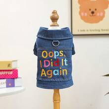 PETCIRCLE 1 bộ quần áo cho thú cưng, trang phục cho chó mùa xuân/hè mới, thoáng khí, bền, chống bẩn, dành cho chó nhỏ - Áo khoác tinh nghịch - Màu xanh lam - Xem 12