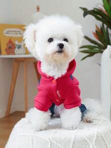 1pc Pet Clothes, Cute 4-Leg Suspender Pants Outfit For Small Dogs & Cats - Blue - View 3