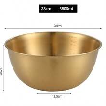 Stainless Steel Gold Bowl, Multipurpose Kitchen Bowl With Measuring Cup - Xem 6
