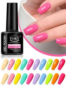 VOKY 7pcs Colorful Gel Nail Polish Set - Vibrant Colors, All Season Use, Perfect Choice For Hand And Foot Nail Care, Gel Nail Polish - Multicolor - View 4