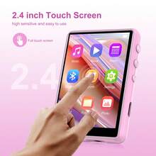 SWOFY 64GB 蓝牙 5.3 MP3 播放器，2.4 英寸触摸屏，便携式数字音频播放器，带高清扬声器、FM 收音机，支持最大 512GB 存储卡 - 查看 5