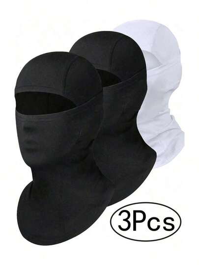 1pc/2pcs Unisex Balaclava Hat, Solid Color Breathable Ski Mask, Sweat-Absorbent Sun Protection Face Cover, Suitable For Outdoor Activities Like Hiking, Climbing