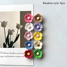 5/10pcs Colorful Daisy Fridge Magnets, Resin Flower Fridge Magnets, Personalized Fridge Stickers, Perfect Mother's Day Gift And Home Kitchen Decor - Multicolor - View 8