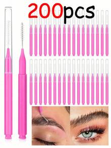 带盖眉刷，S型眉睫毛刷，睫毛夹，眉睫毛染色工具，眉梳，眼影刷，化妆刷，化妆工具，男女通用 - 彩色 - 查看 2