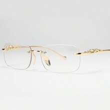 5副装 2副装 1副装 小盒方形时尚眼镜 新款个性化金属海洋时尚眼镜 女士高端街头眼镜 - 金色 - 查看 8