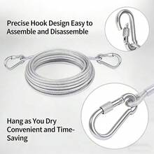 Stainless Steel Pet Leash Set – Portable With Carabiner – Suitable For Indoor/Outdoor Laundry, Camping, Bathroom And Dormitory – Dog Leash – Multi-Purpose Galvanized Steel Wire Rope - Multicolor - View 4