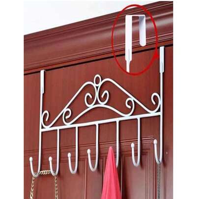 Over-The-Door Hanging Hook Rack, No Drilling Wall Mount Clothes Hanger, Bedroom/Kitchen Storage Organizer