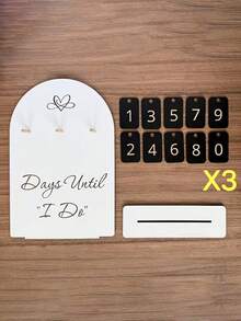1 buah Papan Hitung Mundur Pernikahan Gaya Bohemian - Papan Pajangan Kayu, Pelacakan Visual Hari yang Tersisa Hingga Pernikahan. Menampilkan Desain 3D Berdiri Bebas dengan Tampilan Tanggal Angka Gaya Blok Kreatif. - View 11