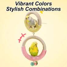 1PC Random Color Assemble Parrot Climbing & Boredom Relief Toy, Rope Chew Perch, Hanging Ring Swing, Birdcage Accessory Stand,Rope Bite-Resistant & Scratch-Resistant, Satisfies Climbing & Chewing Instinct, Enriches Entertainment Experience - View 3