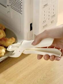 New Anti-Scald Silicone Pot Holder, Non-Slip Bowl Gripper, Kitchen Tongs For Baking Tray & Steamer - Beige - View 2