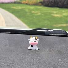 Cute Cow Car Interior Decor Ornament, Car Center Console Decor, Car Accessories - One Size - View 8