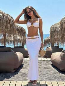 Swmmer Liket 3-Piece Sexy European-Style Women Bikini Swimwear Summer - 白色 - 查看 2