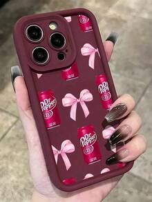 Funda para teléfono con lazo elegante en rojo vino, compatible con Apple  16, 15, 14, 13, 12, 11 Pro Max y series, válida para las series individuales de Apple 11/12/13/14/15/16/17. - 1 unidad - Ver 6